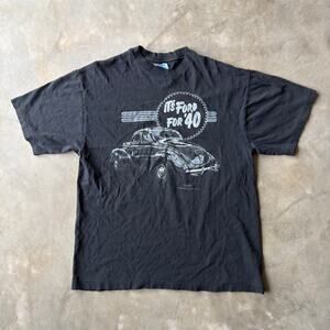VINTAGE ITS FORD FOR 40 BLACK SHIRT GRAPHIC TEE MENS LARGE 90S